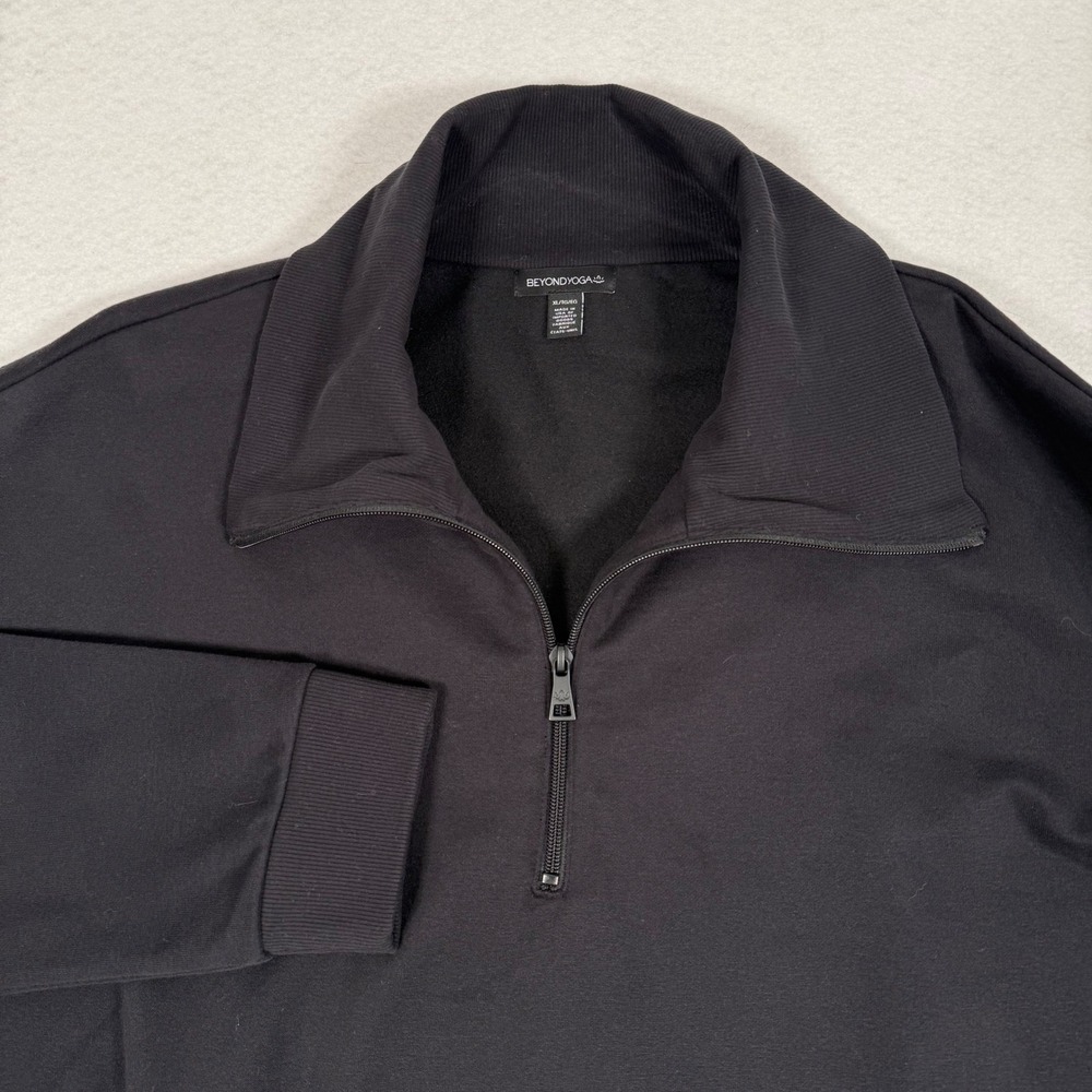 Beyond Yoga Trek Pullover Womens XL Black Quarter Zip NF7885 Fleece New